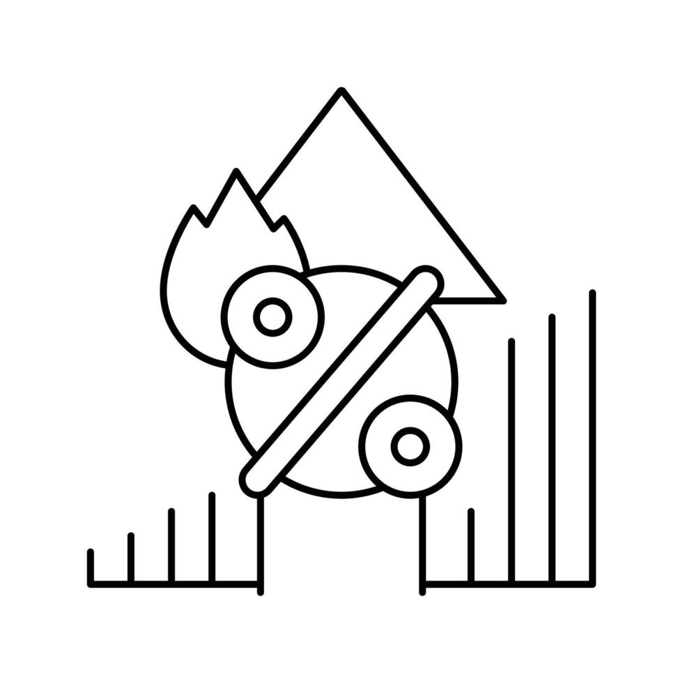 illustrazione vettoriale dell'icona della linea di crisi finanziaria dell'inflazione