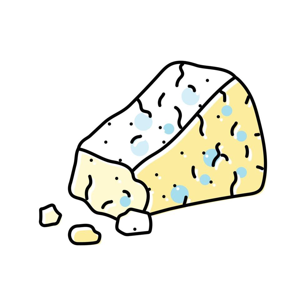 blu formaggio cibo fetta colore icona vettore illustrazione