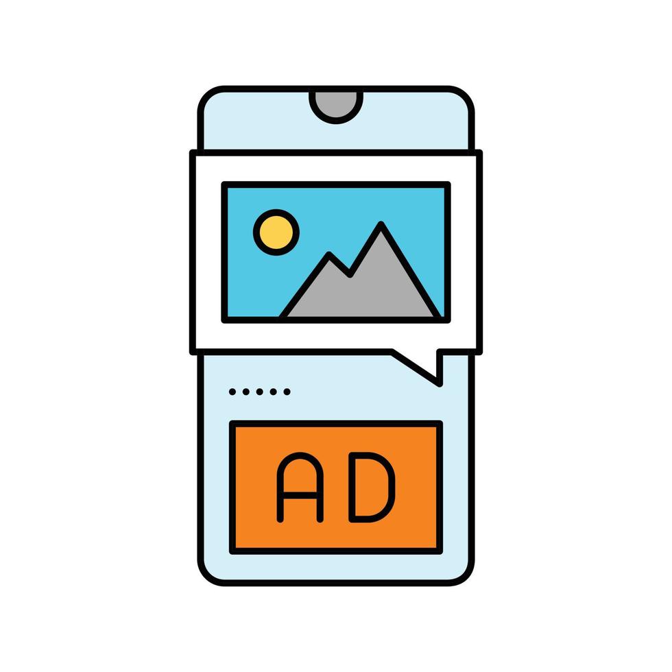 Immagine condivisione pubblicità colore icona vettore illustrazione