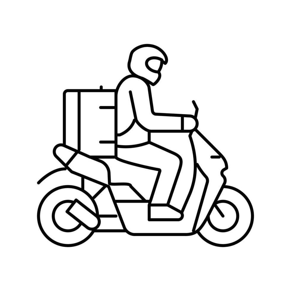 motocicletta Corriere linea icona vettore illustrazione