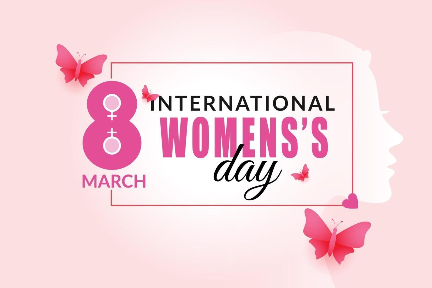 poster della giornata internazionale della donna con farfalle vettore