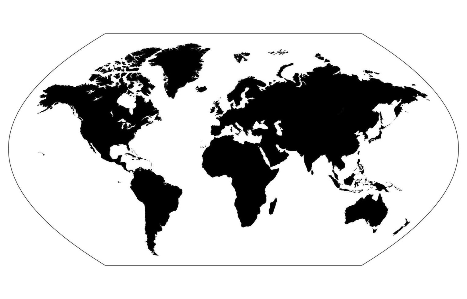 nero e bianca mondo carta geografica vettore