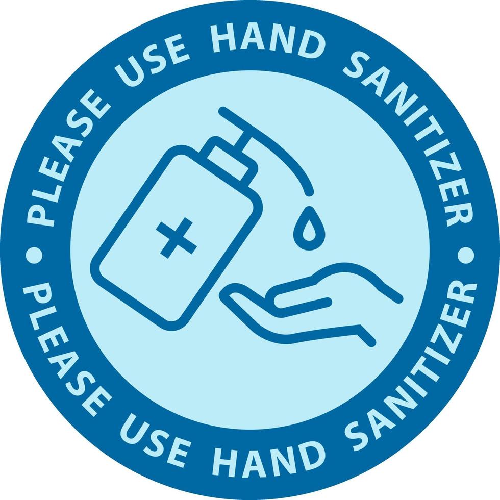utilizzare il segno disinfettante per le mani vettore