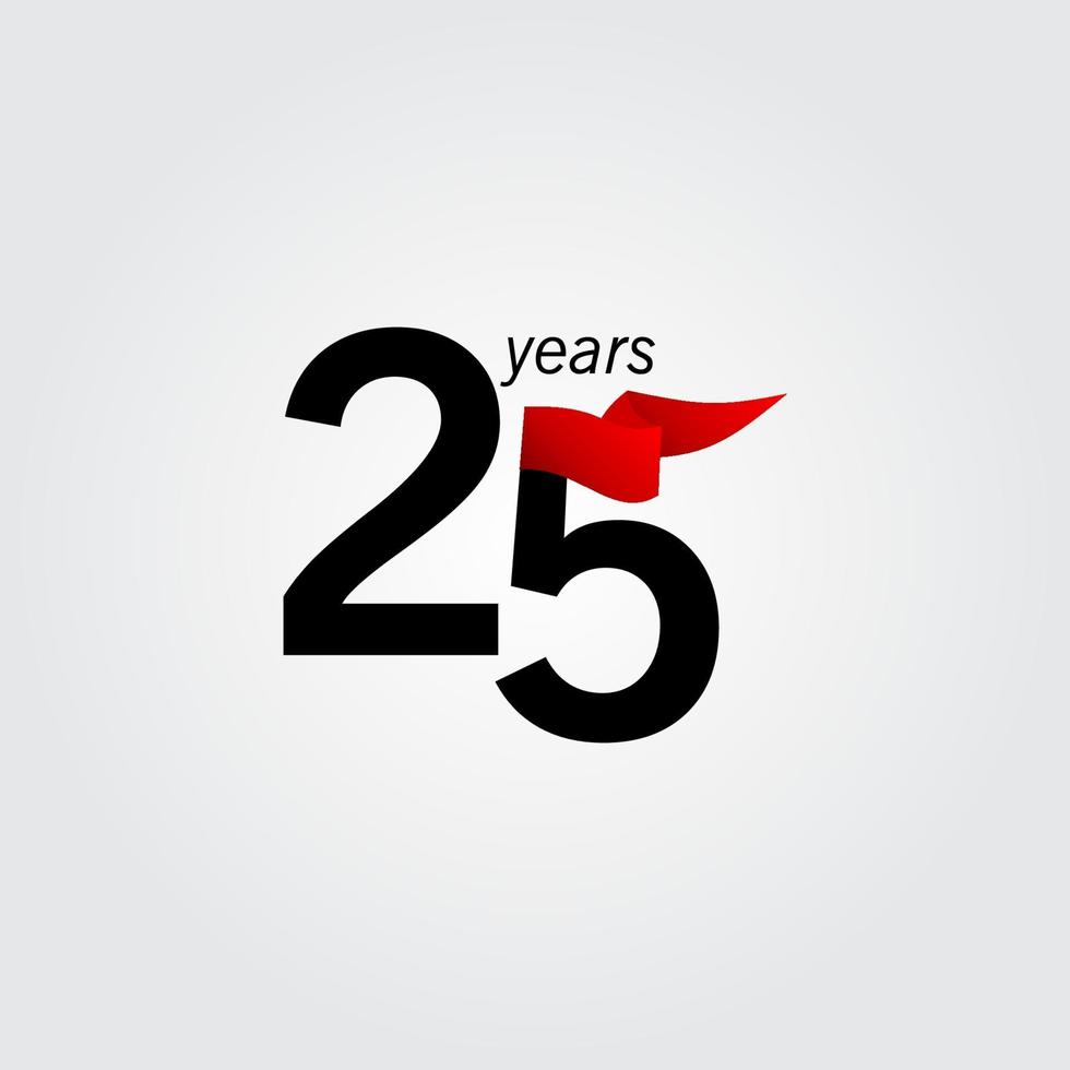 Illustrazione di progettazione del modello di vettore di celebrazione di anniversario di 25 anni