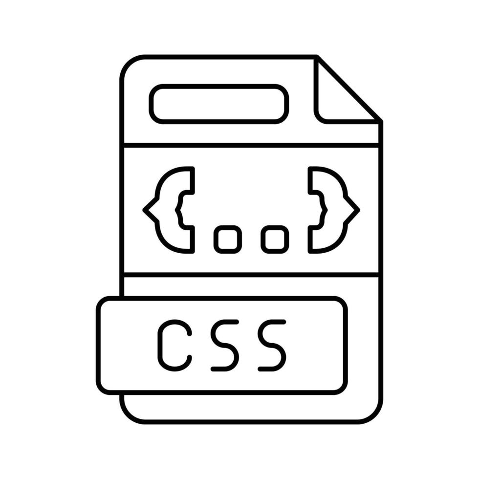 css file formato documento linea icona vettore illustrazione