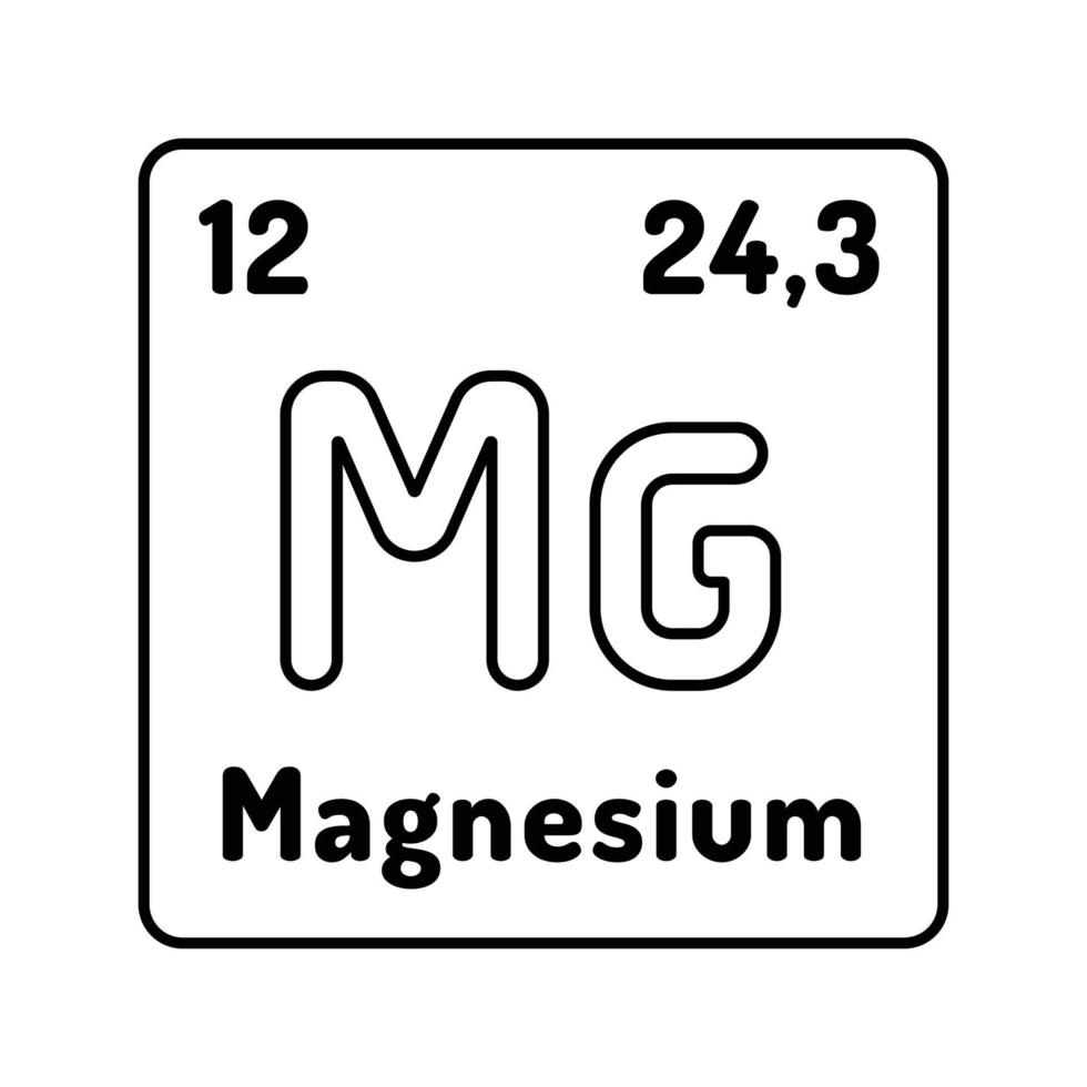 magnesio chimico elemento linea icona vettore illustrazione
