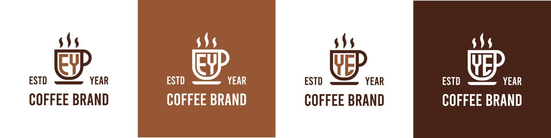 lettera ehi e voi caffè logo, adatto per qualunque attività commerciale relazionato per caffè, Tè, o altro con ehi o voi iniziali. vettore