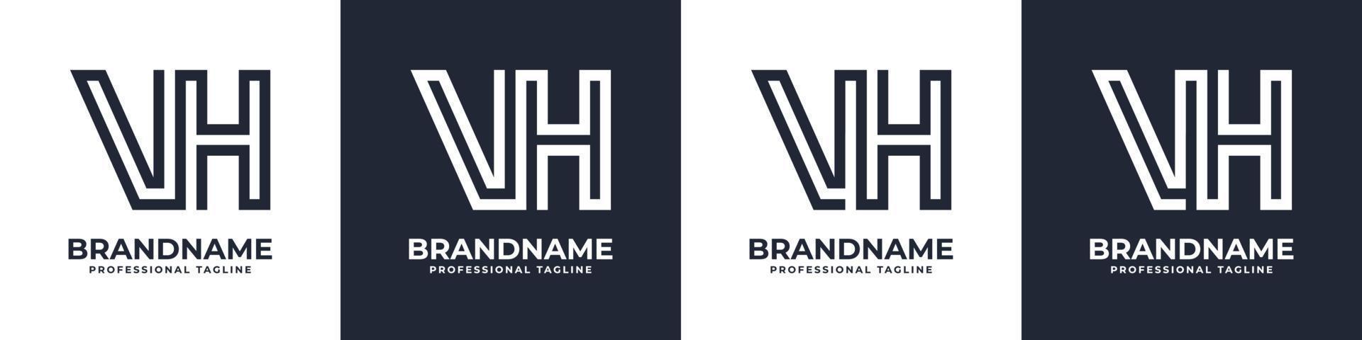 semplice vh monogramma logo, adatto per qualunque attività commerciale con vh o hv iniziale. vettore