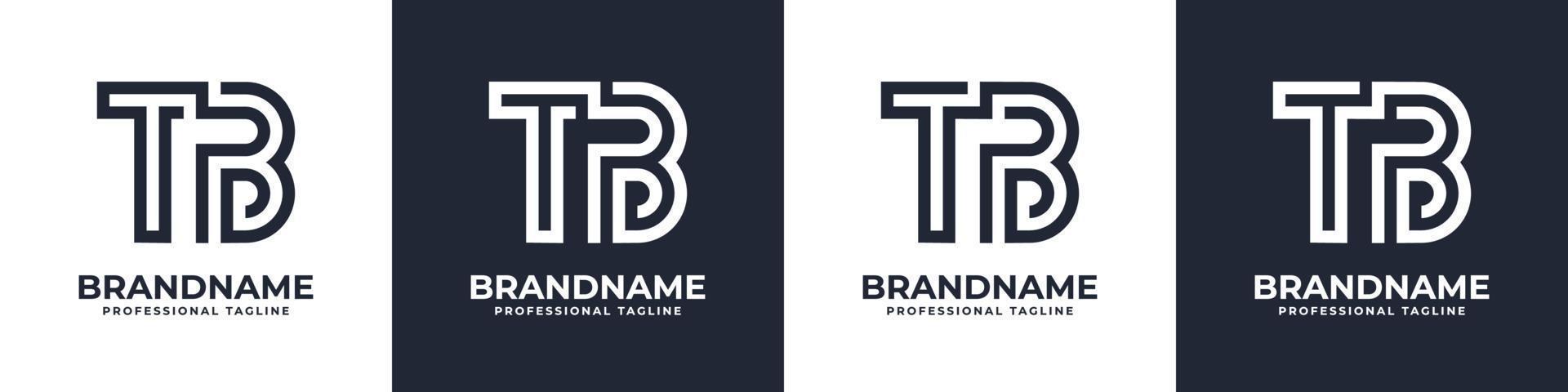 semplice tb monogramma logo, adatto per qualunque attività commerciale con tb o bt iniziale. vettore