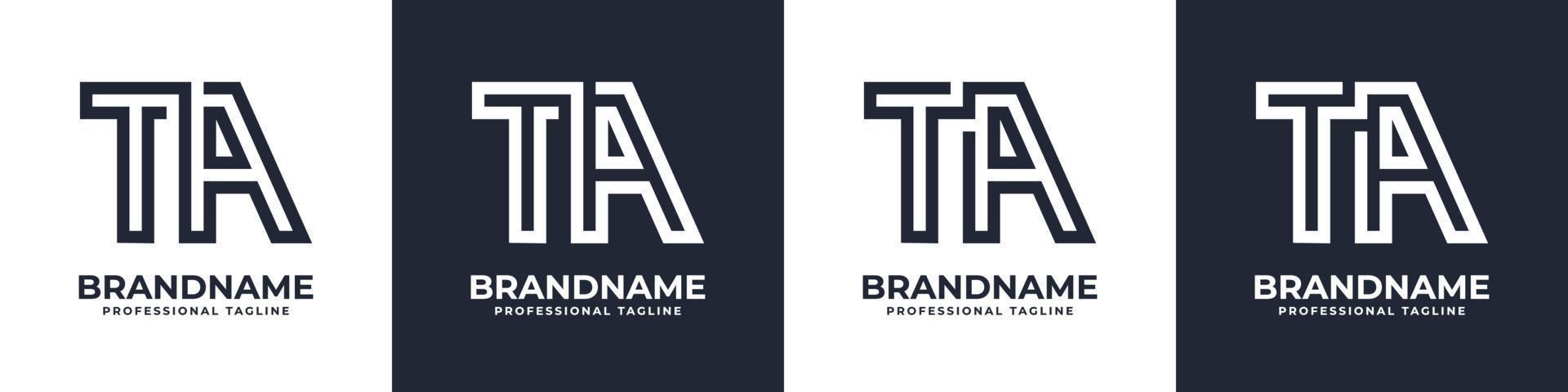 semplice ta monogramma logo, adatto per qualunque attività commerciale con ta o a iniziale. vettore