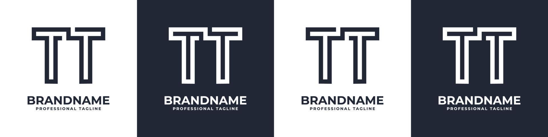 semplice tt monogramma logo, adatto per qualunque attività commerciale con t o tt iniziale. vettore