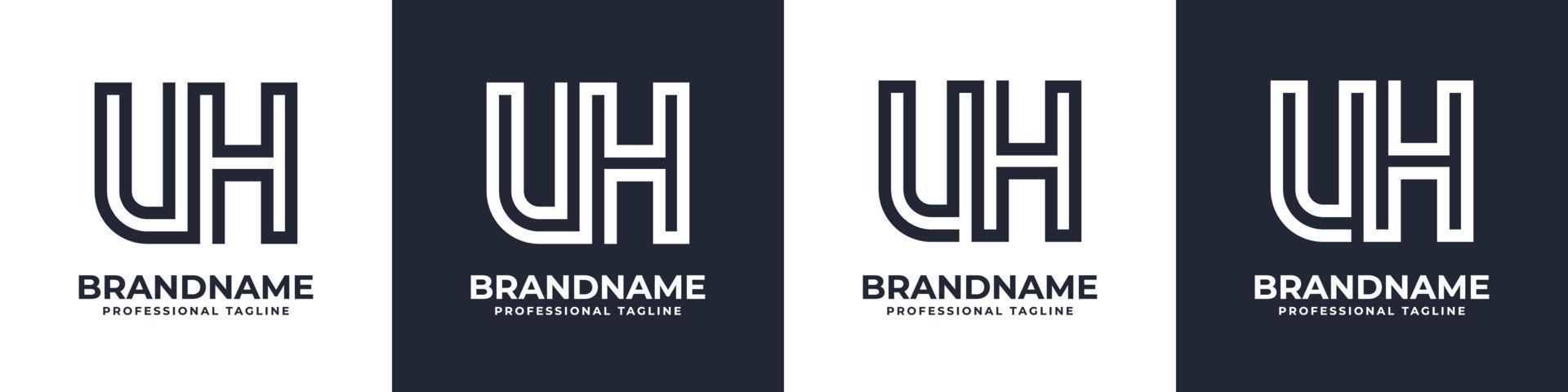 semplice uh monogramma logo, adatto per qualunque attività commerciale con uh o eh iniziale. vettore