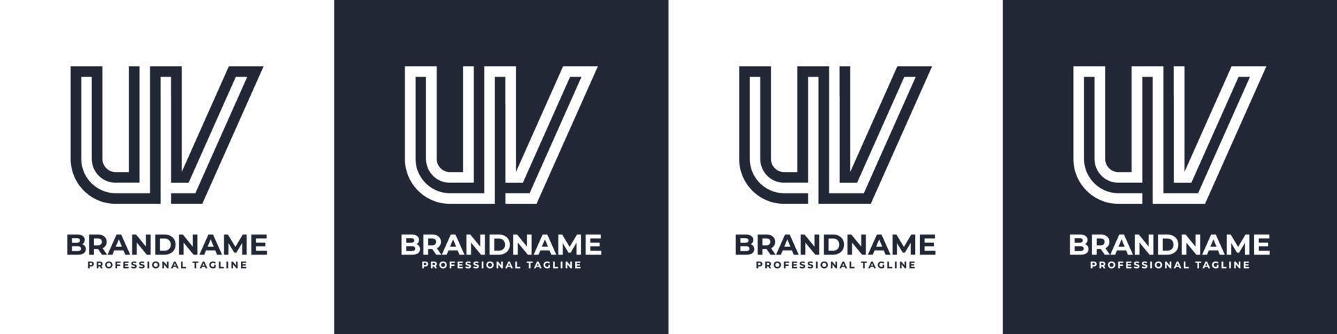 semplice uv monogramma logo, adatto per qualunque attività commerciale con uv o vu iniziale. vettore