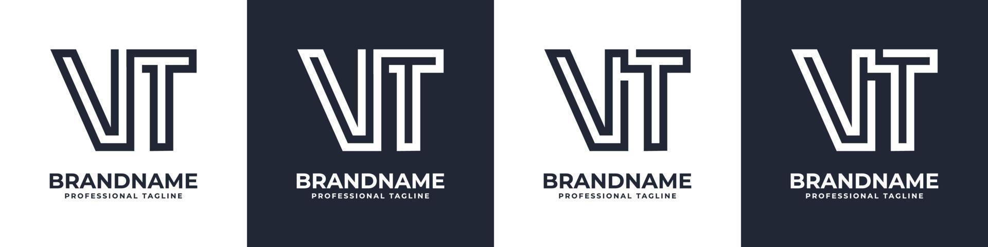 semplice vt monogramma logo, adatto per qualunque attività commerciale con vt o tv iniziale. vettore