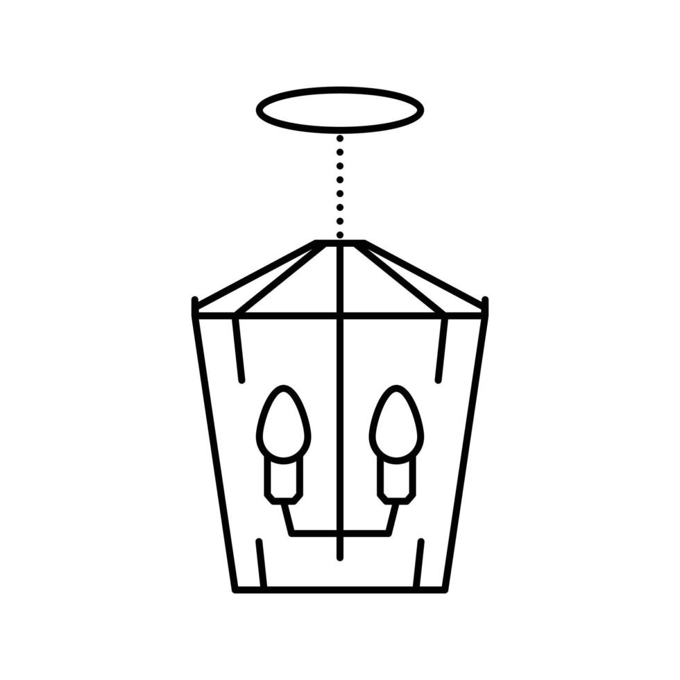 lanterna lampada soffitto linea icona vettore illustrazione