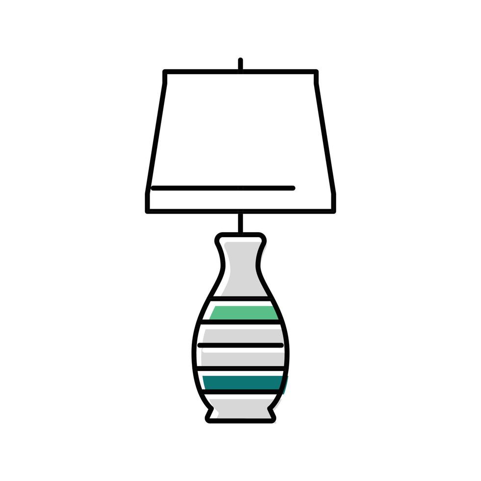 camera tavolo lampada colore icona vettore illustrazione