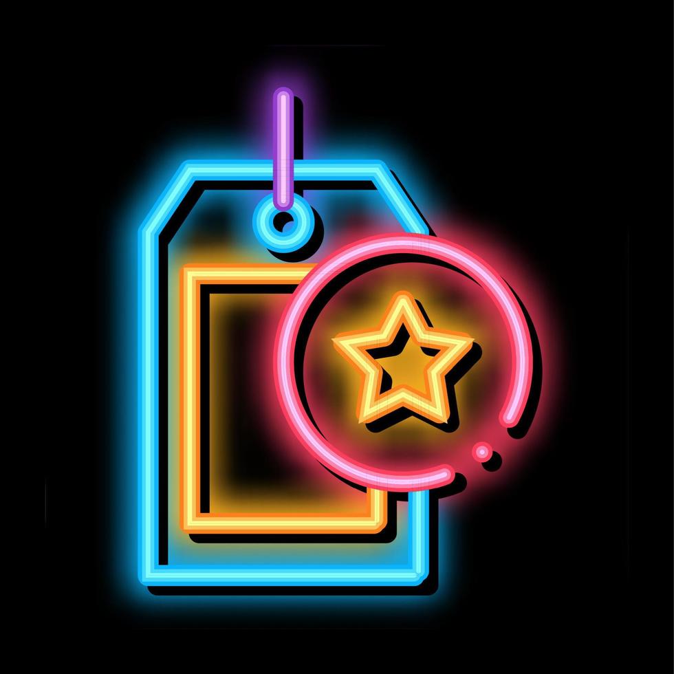 indennità etichetta concetto neon splendore icona illustrazione vettore