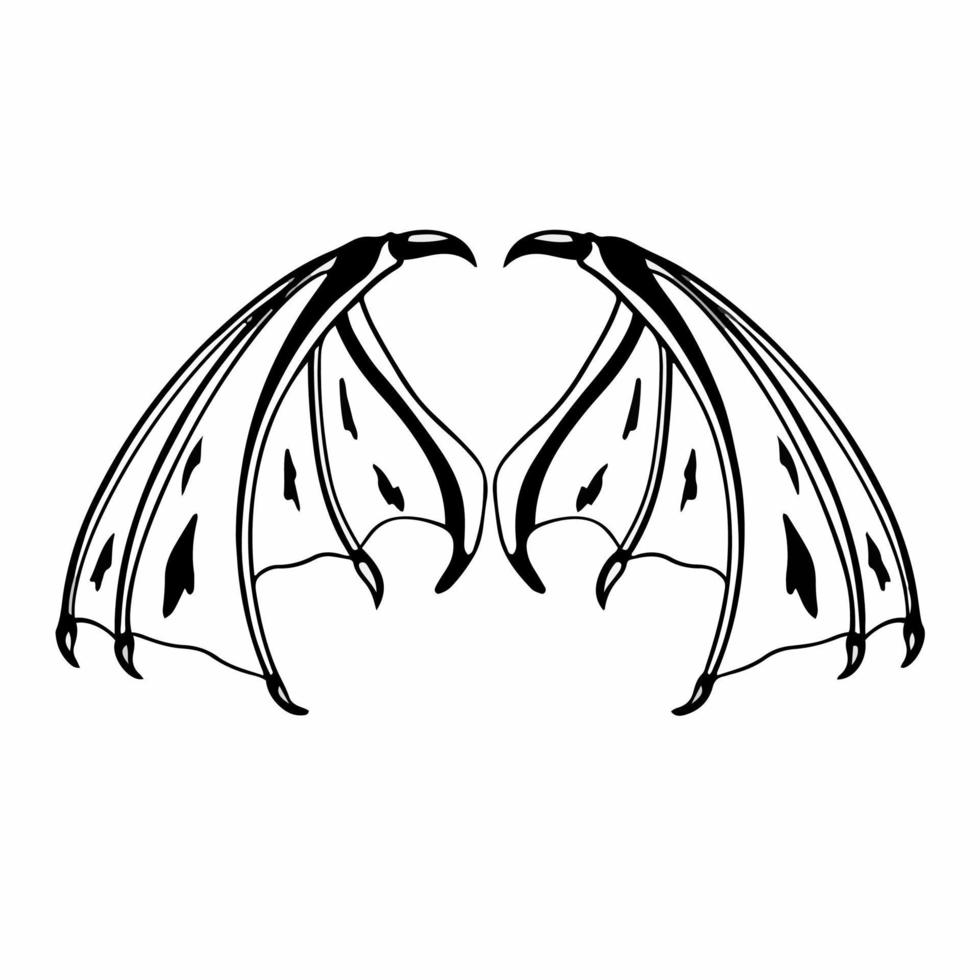 diavolo Ali logo. tatuaggio design. stampino vettore illustrazione.