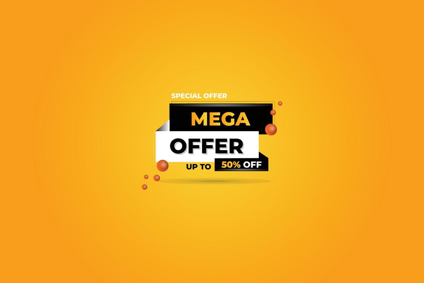 mega vendita e offerte bandiera modello illustrazione vettore