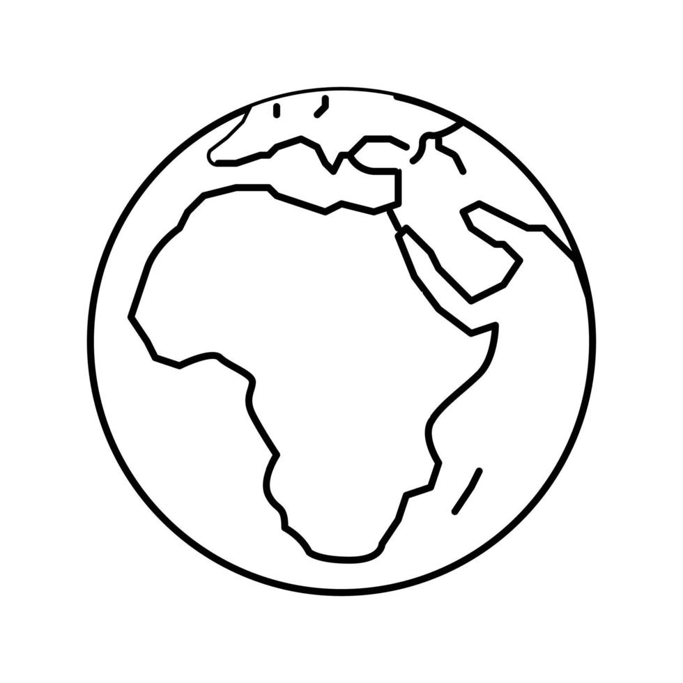 Africa terra pianeta carta geografica linea icona vettore illustrazione
