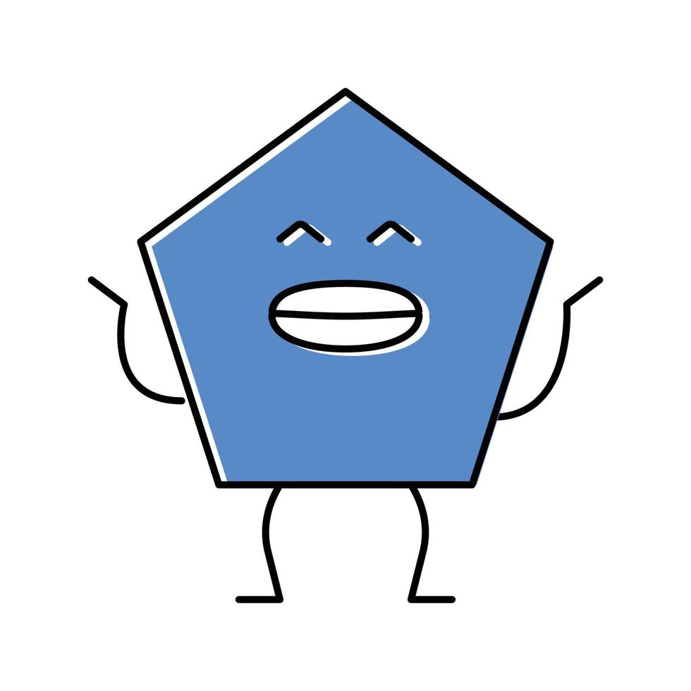 pentagono geometrico forma personaggio colore icona vettore illustrazione