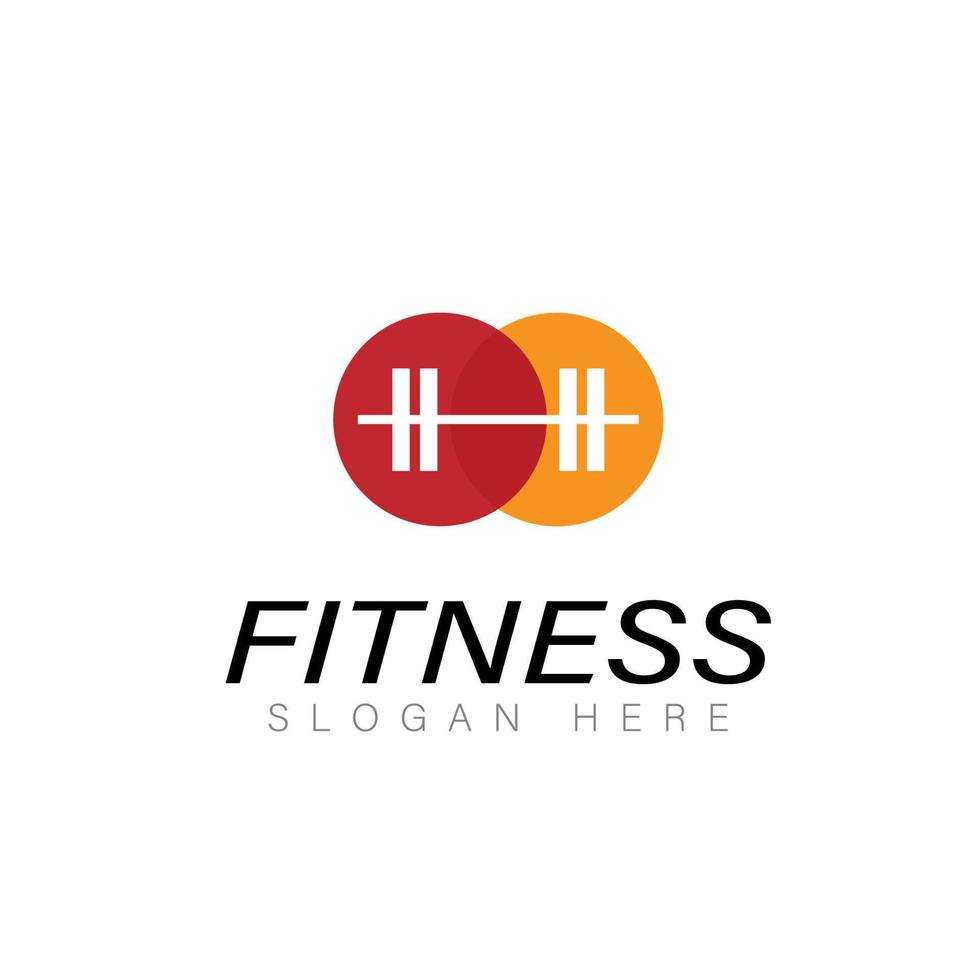 fitness Palestra logo design modello con esercizio atletico vettore