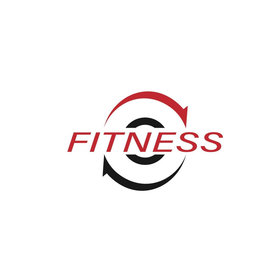 fitness Palestra logo design modello con esercizio atletico vettore