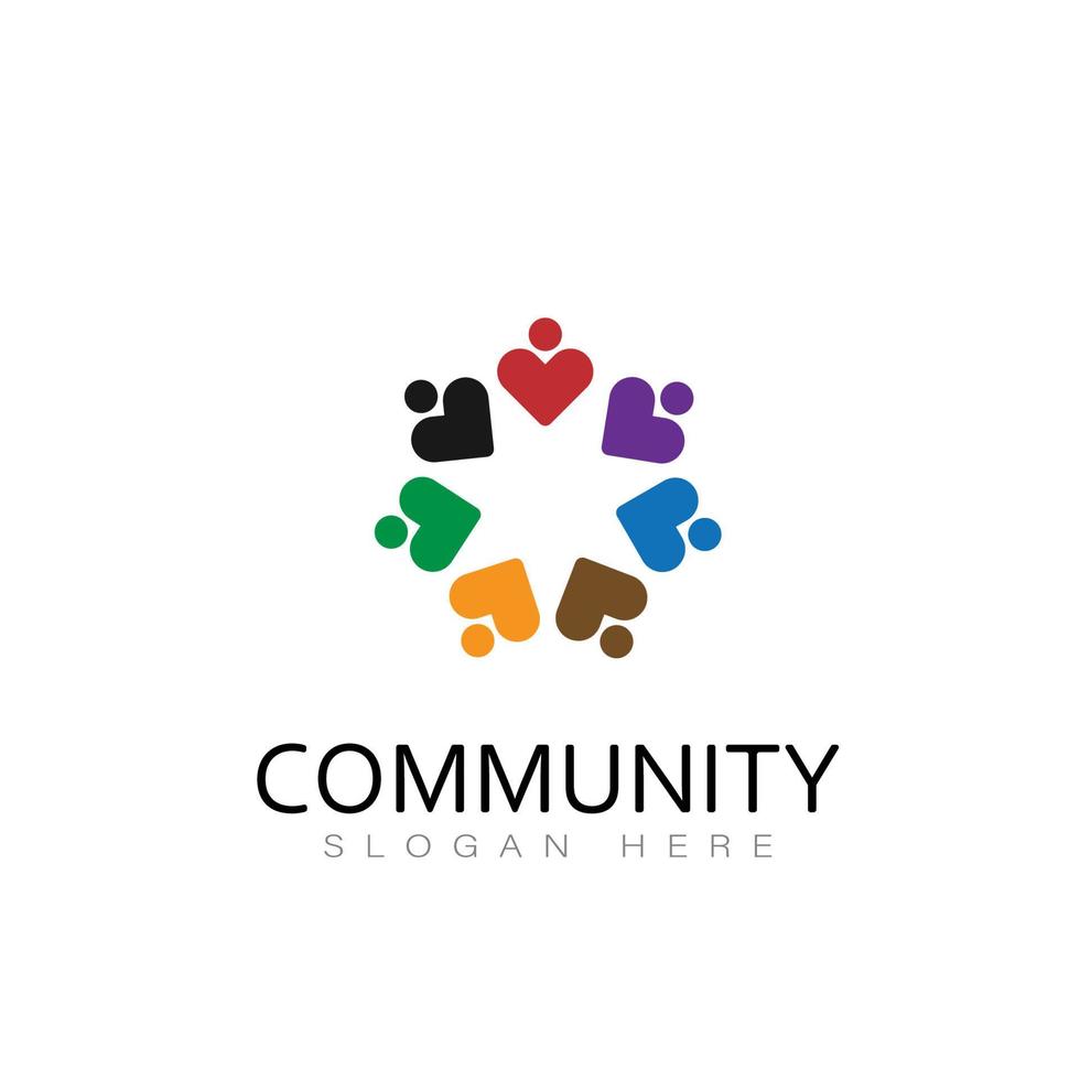 Comunità logo icona design vettore persone