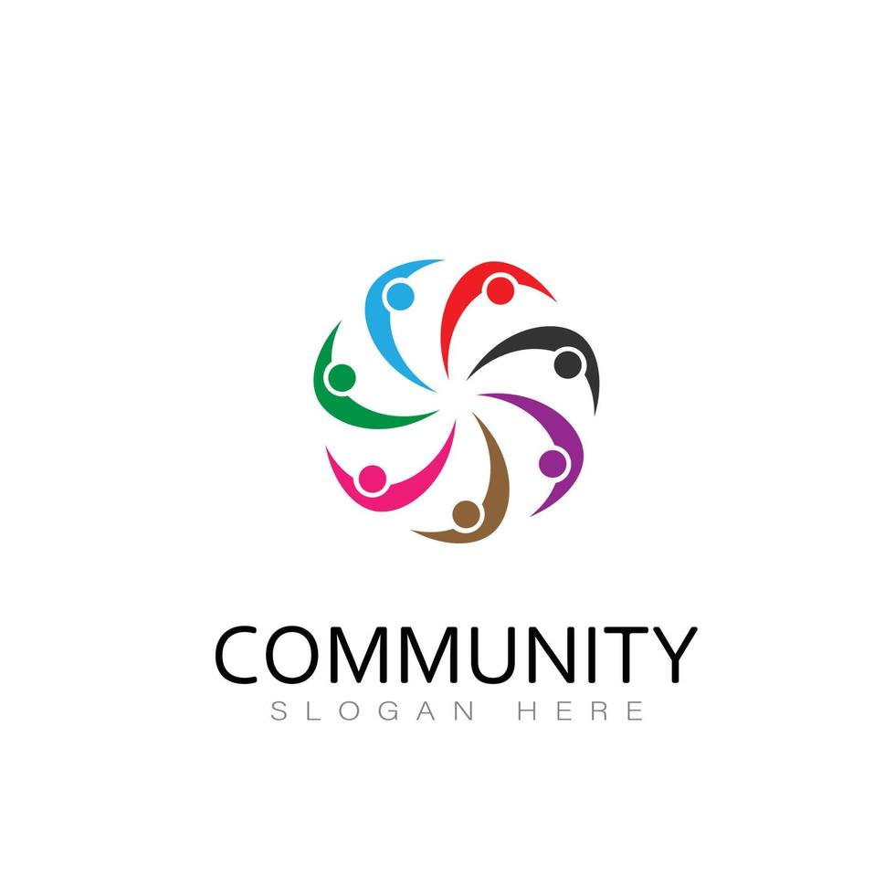 Comunità logo icona design vettore persone