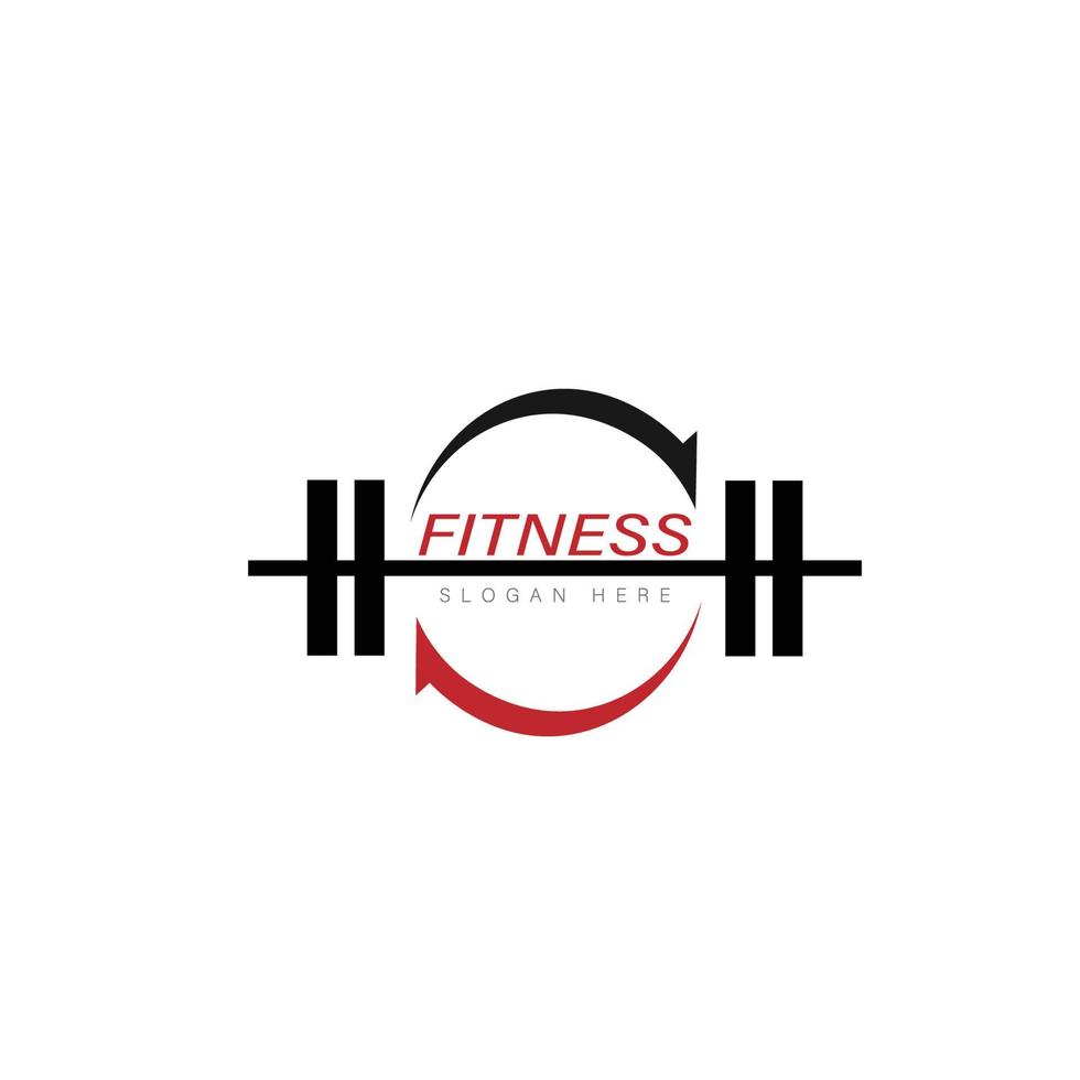 fitness Palestra logo design modello con esercizio atletico vettore