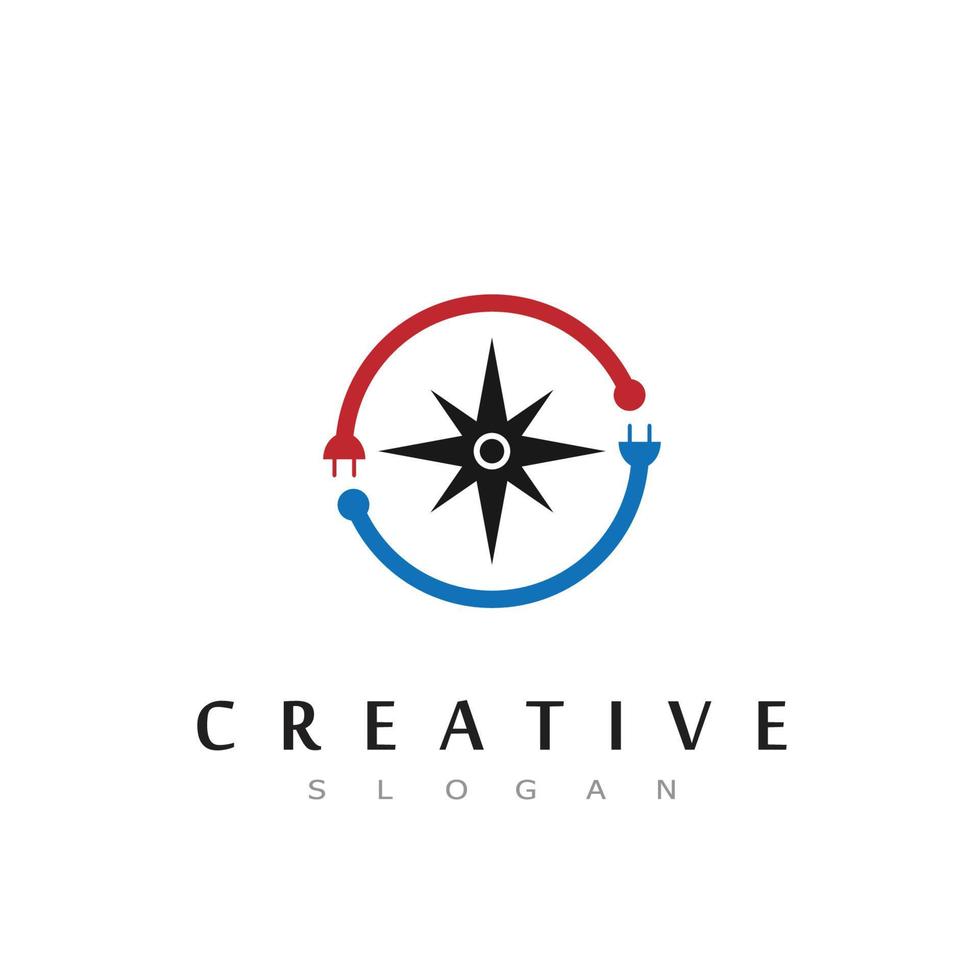 modello di progettazione del logo del concetto di bussola creativa vettore