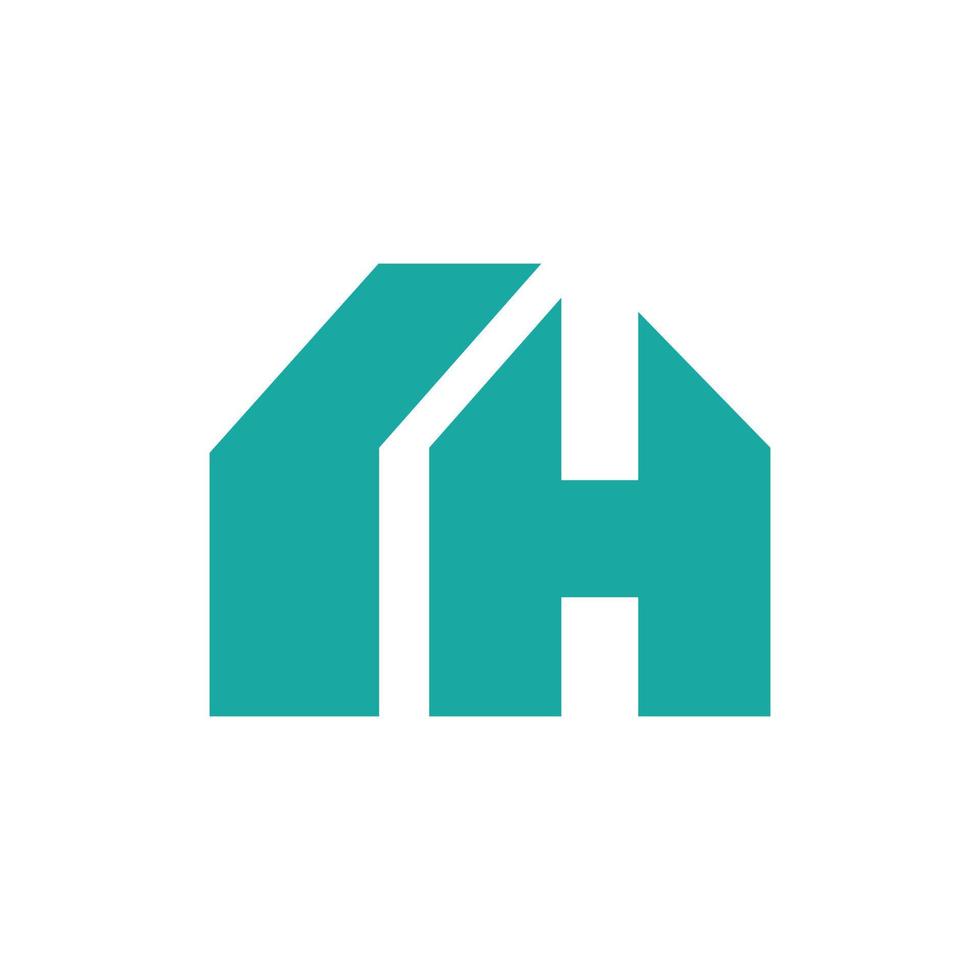 lettera h casa minimalista creativo logo design vettore
