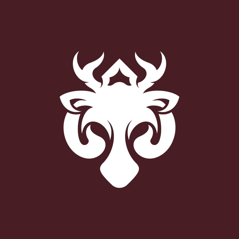 antilope testa semplice creativo logo design vettore