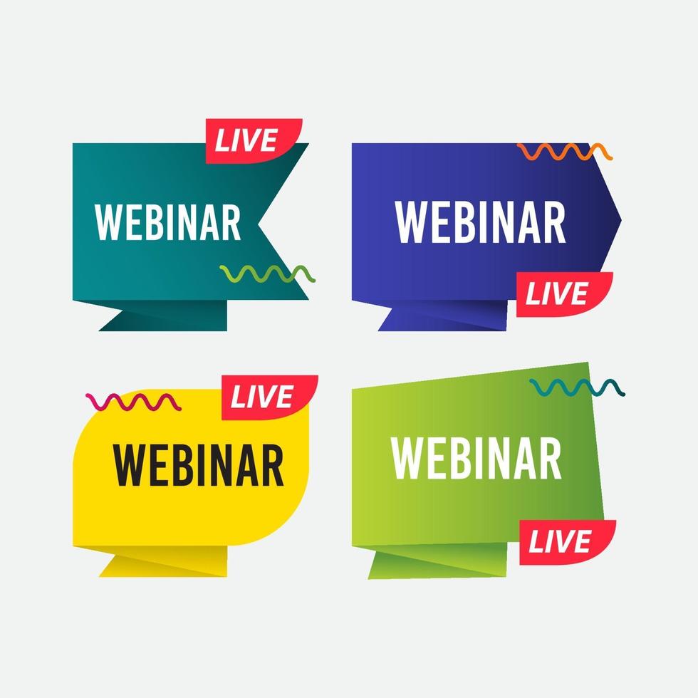 webinar live label template vettoriale illustrazione design