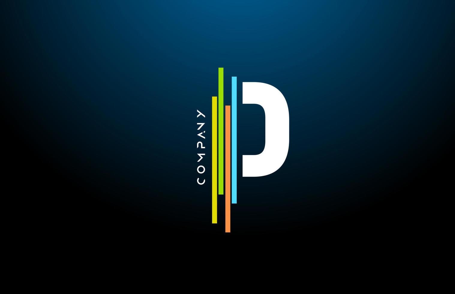 colorato p alfabeto lettera logo icona design con linea. creativo modello per attività commerciale e azienda vettore