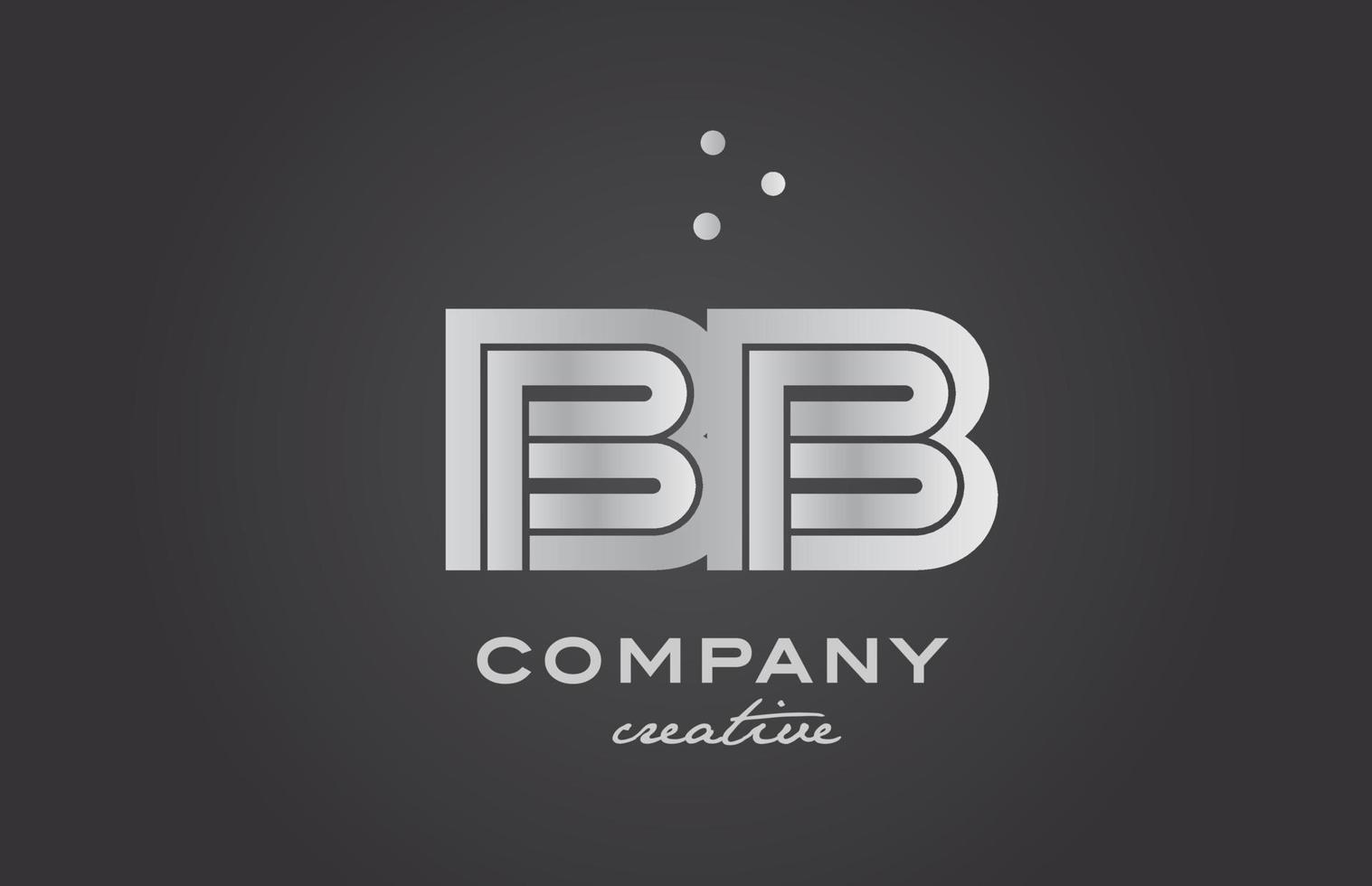 nero e grigio bb combinazione alfabeto grassetto lettera logo con punti. Iscritto creativo modello design per attività commerciale e comp vettore