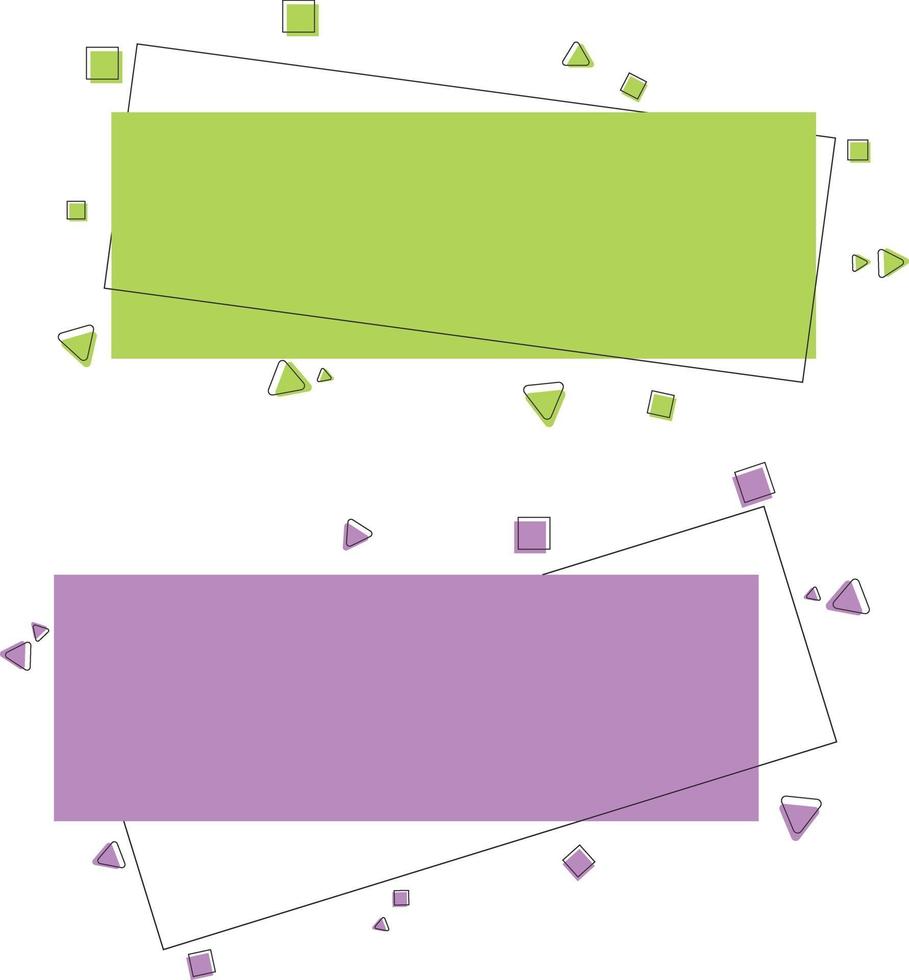 illustrazione di banner viola e verde vettore