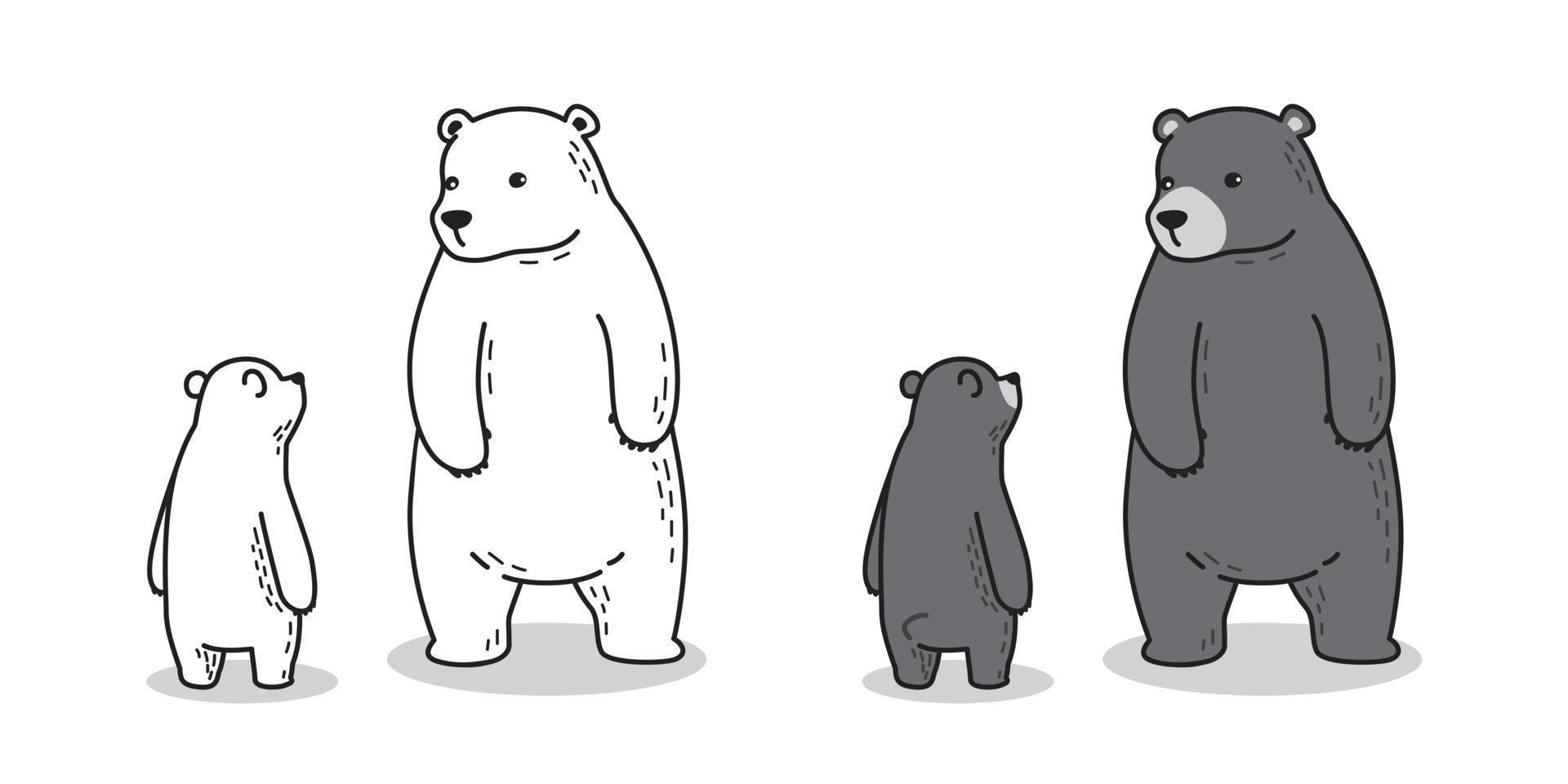 orso vettore polare orso icona logo cartone animato illustrazione personaggio scarabocchio