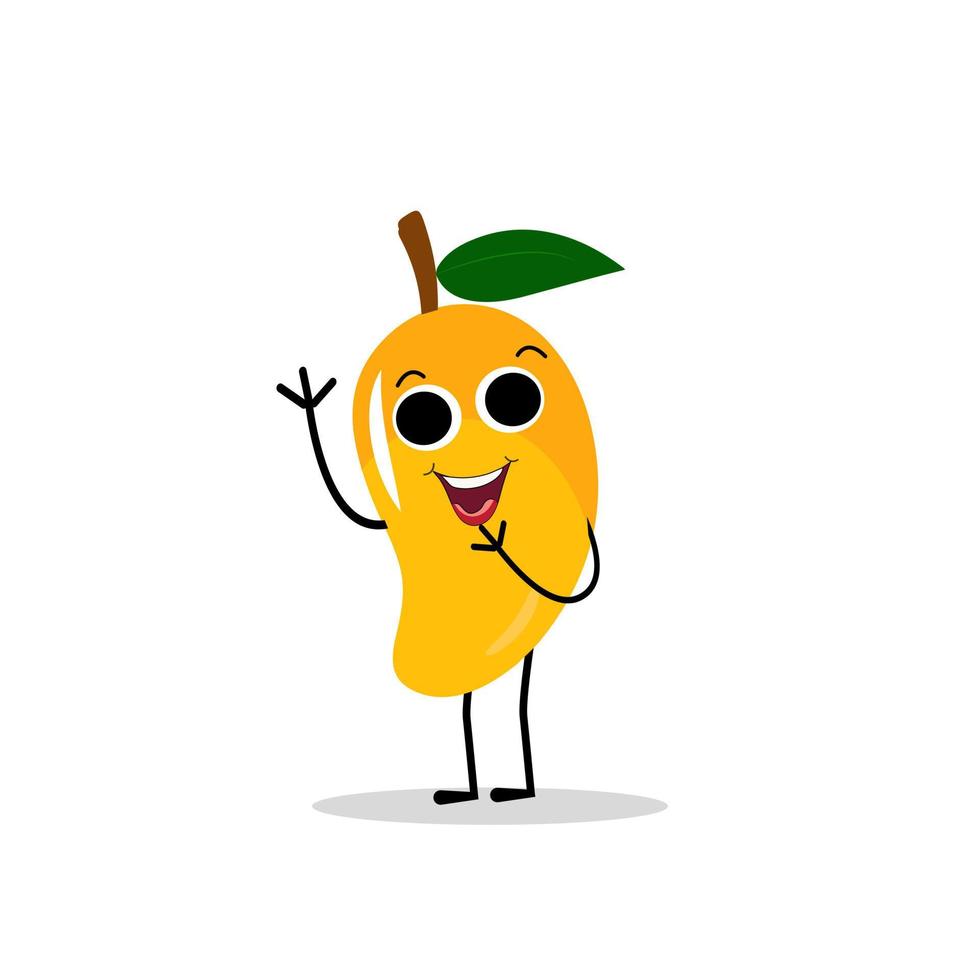 Mango personaggio design. kawaii Mango personaggi vettore illustrazione di carino cartone animato, uso loro come adesivi, modelli, maglietta disegni, frutta logo, tutti stampato media, cartoni animati, eccetera