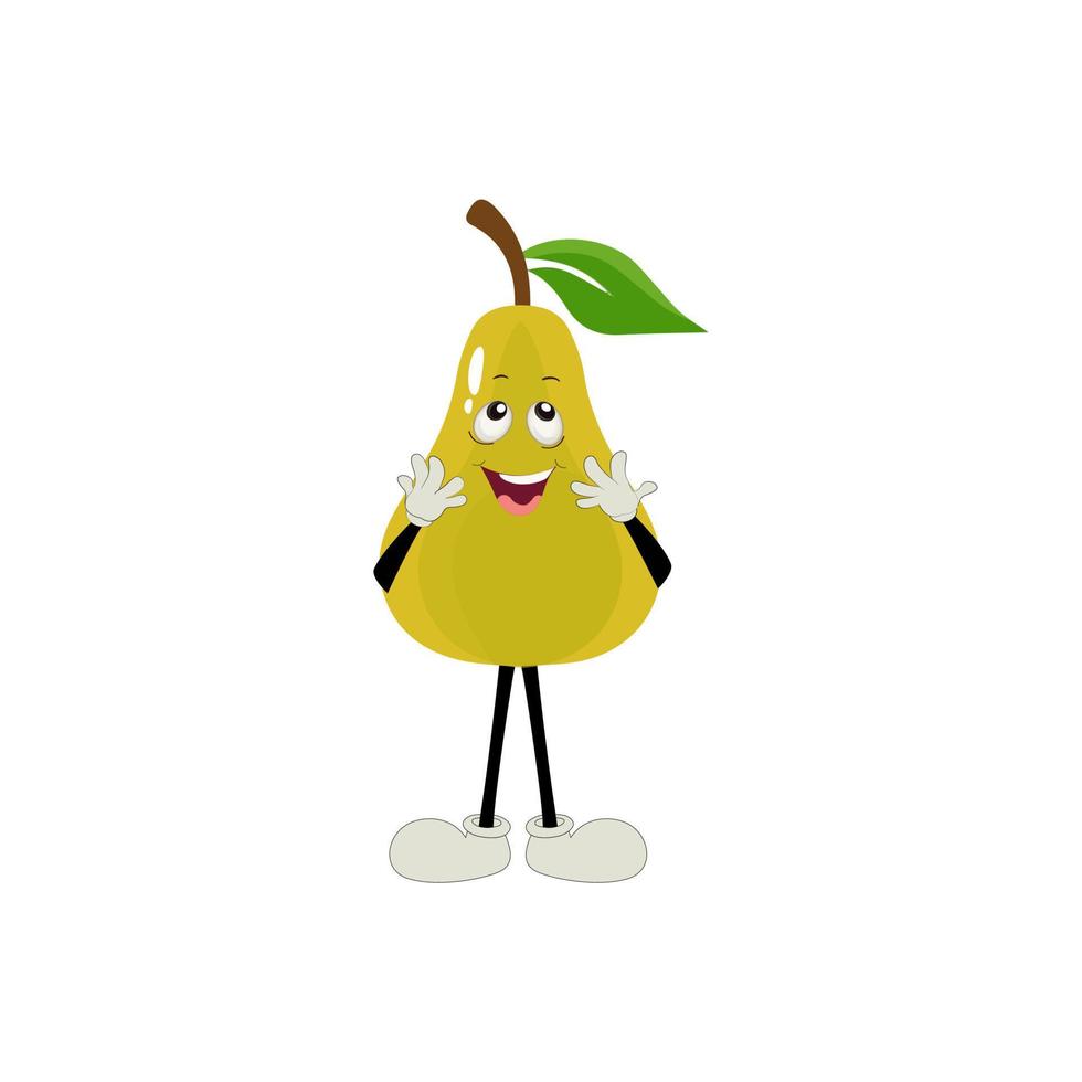 Pera frutta cartone animato. carino vettore impostato di Pera frutta personaggio nel diverso azione emozione. collezione di Pera personaggi nel diverso espressioni, divertente frutta mascotte.