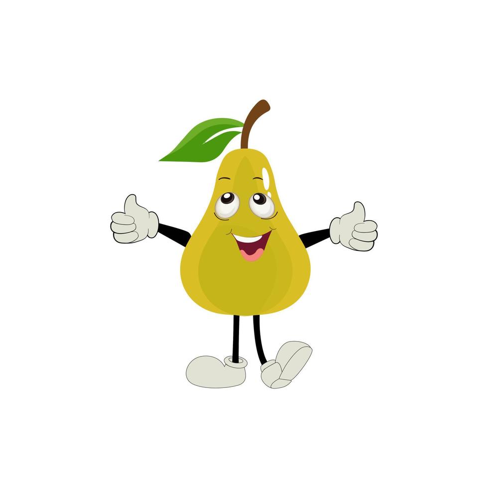 Pera frutta cartone animato. carino vettore impostato di Pera frutta personaggio nel diverso azione emozione. collezione di Pera personaggi nel diverso espressioni, divertente frutta mascotte.