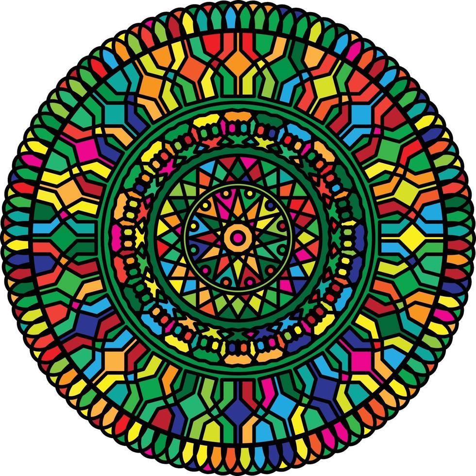 ornamento colorato mandala disegno vettoriale. mandala multicolore. vettore