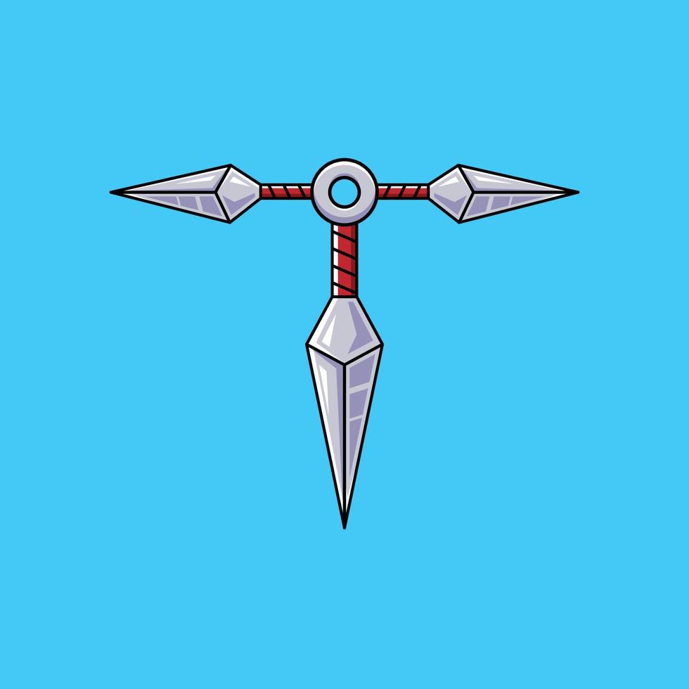 lettera t kunai ninja logo vettore