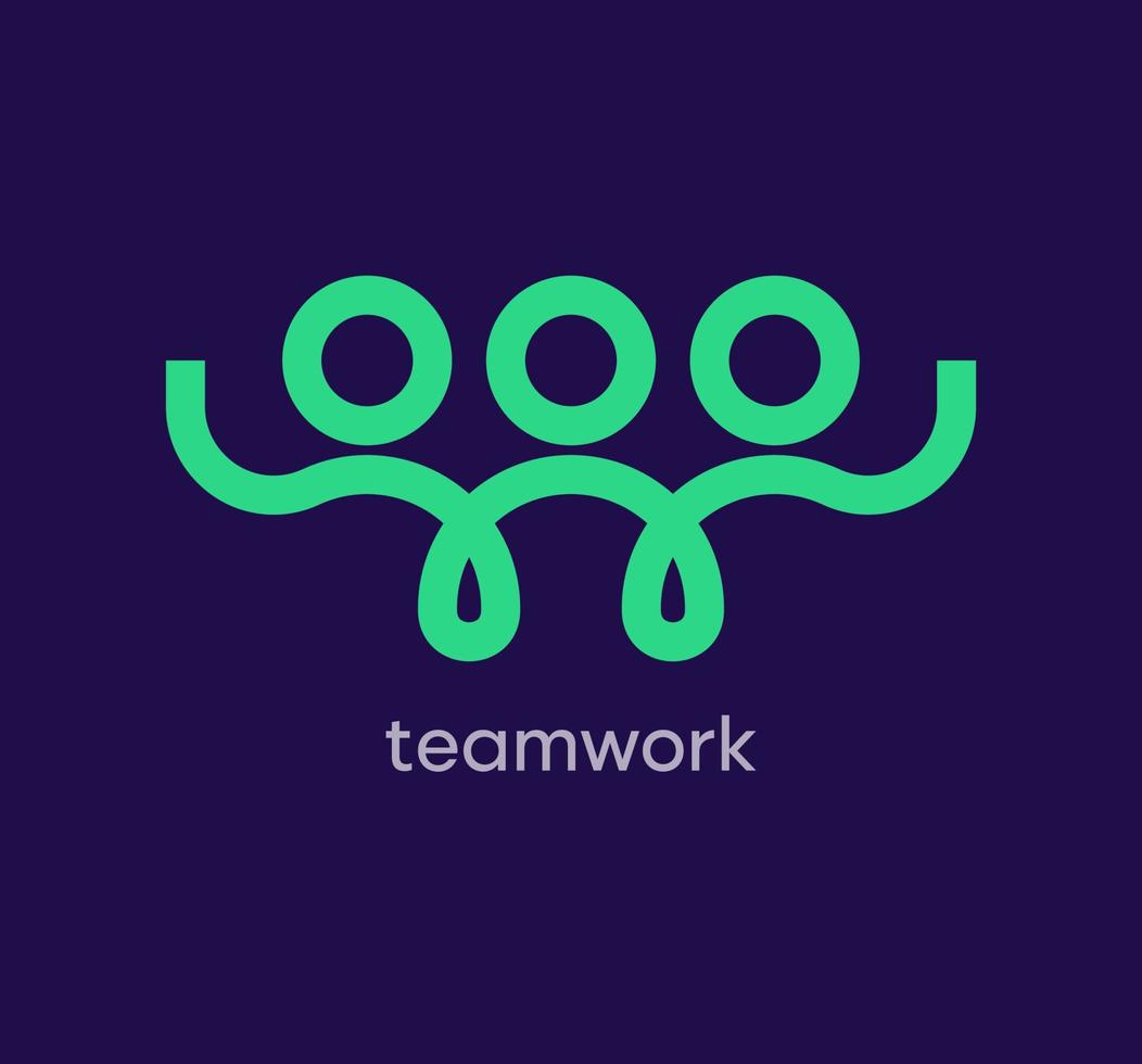 lavoro di squadra logo persone mani presa. connessione solido singolo colore. comune idea logo modello. vettore. vettore