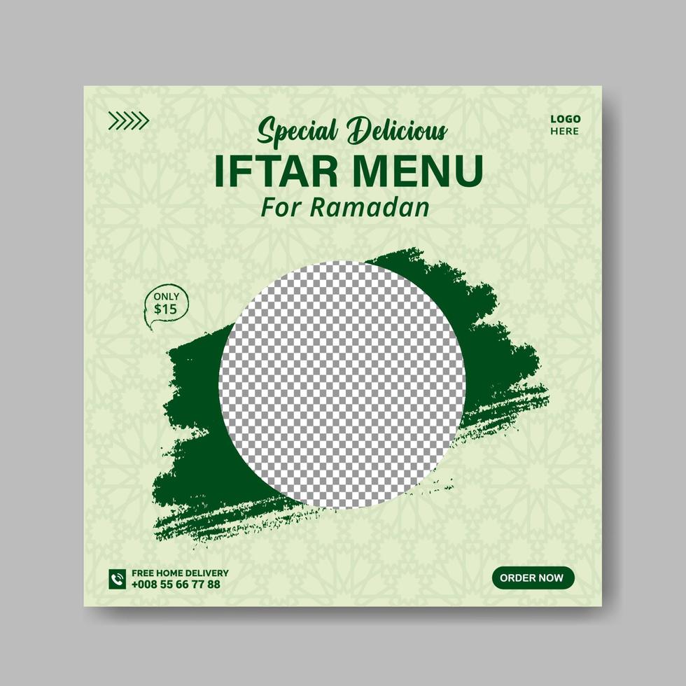 progettazione di post sui social media di ramadan kareem vettore