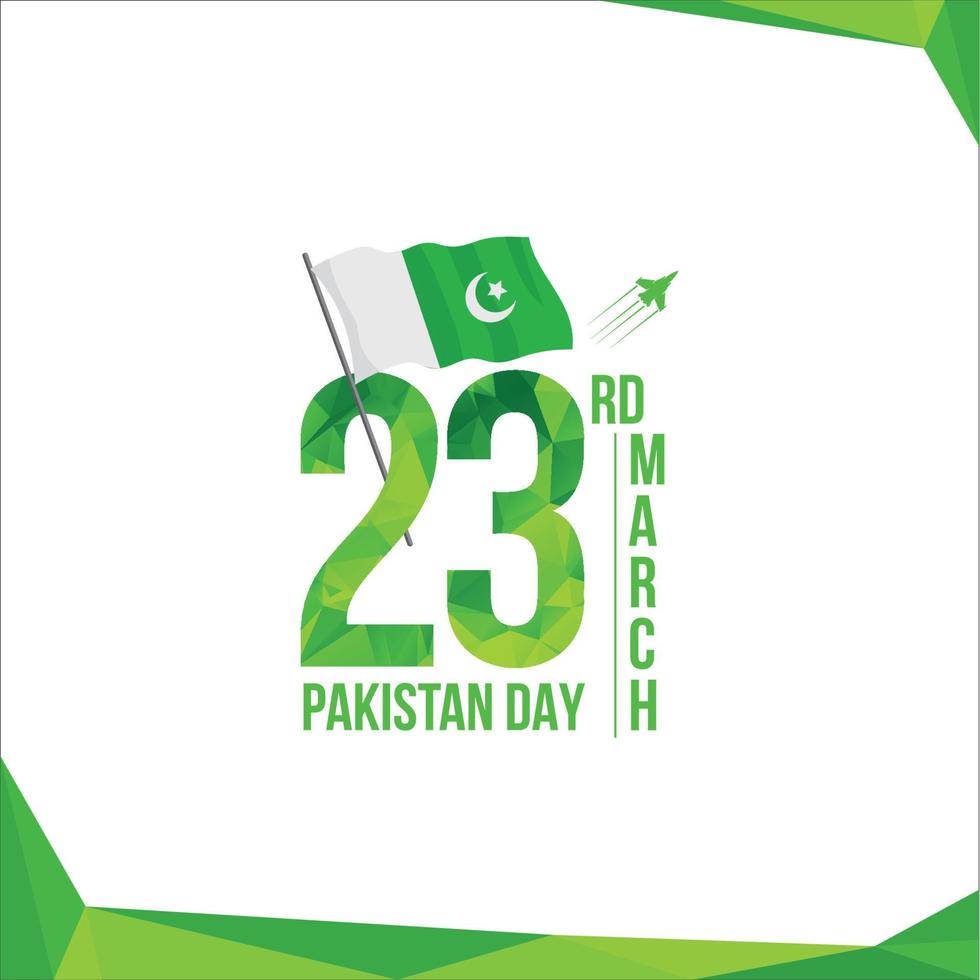 23 marzo Pakistan risoluzione giorno con Basso poli 23 vettore