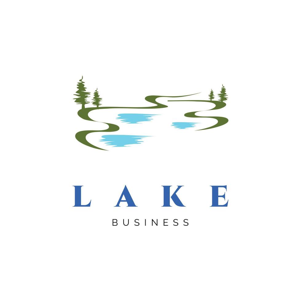 lago icona logo design modello vettore