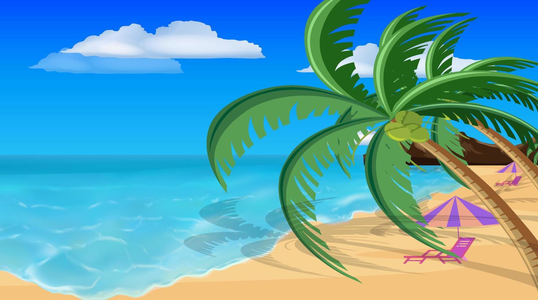 oceano scena naturale bellezza per cartone animato animazione. vettore