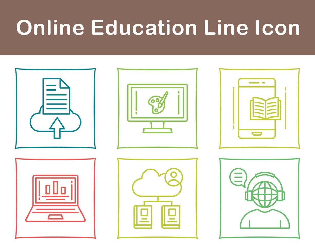 in linea formazione scolastica vettore icona impostato