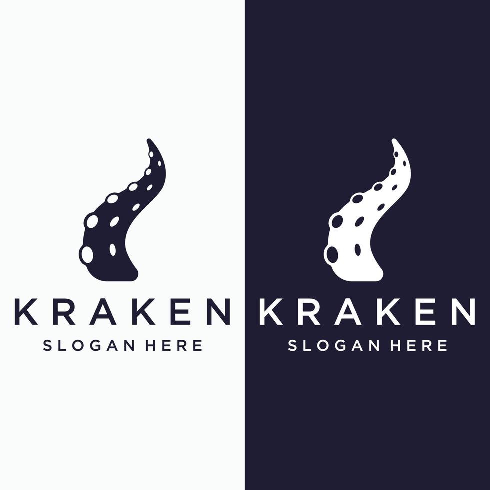 mare polpo o kraken fricchettone logo creativo modello isolato su sfondo. vettore